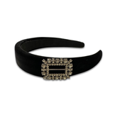 Noellery Black Velvet Square Charm Headband